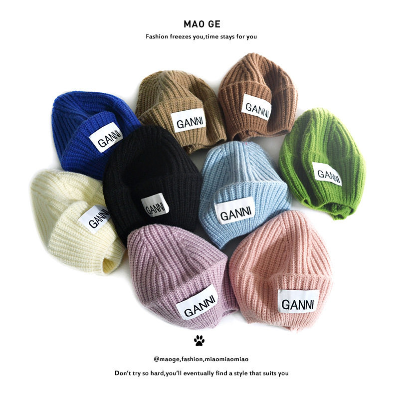 Cat Brother New Adult Knitted Hat Fashion Sweet Alphabet Beret Solid Color Artistic Women's Wool Hat Cat Brother New Adult Knitted Hat Fashion Sweet Alphabet Beret Solid Color Artistic Women's Wool Hat