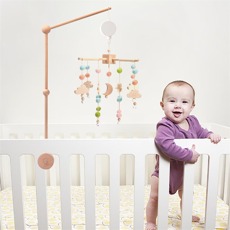 Estilo nórdico Comercio exterior cama de bebé campana accesorios soporte infantil comodidad juguete caja de música cama campana soporte de tres piezas conjunto