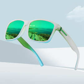 新款欧美潮流偏光太阳镜方框炫彩墨镜户外运动骑行眼镜方框太阳镜