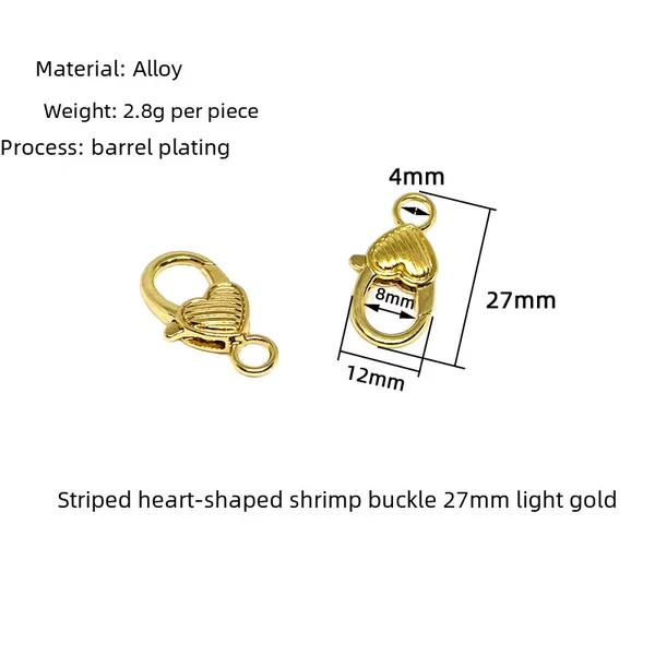 Factory supply bag hardware accessories bag with small hook buckle heart-shaped hook buckle fish mouth dog buckle alloy hanging plating ring