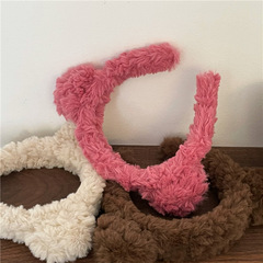 甜美可愛毛絨小熊耳朵發箍網紅女發卡秋冬新款少女心毛絨壓發頭箍