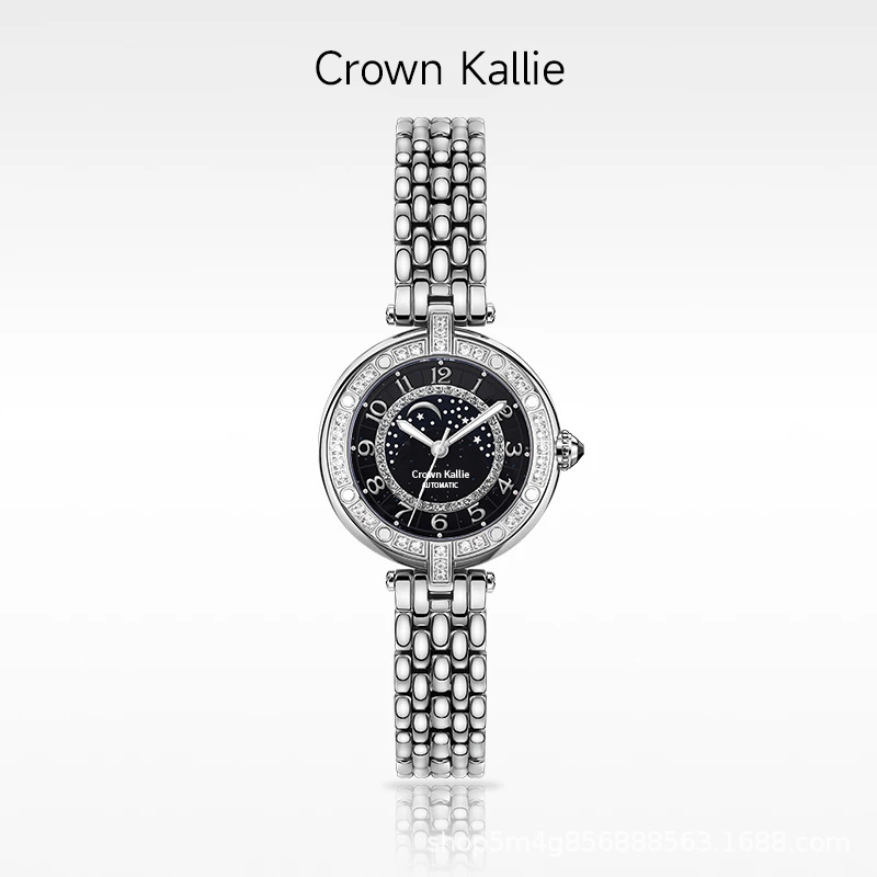 Crown Kallie [Starry Sky Moon Phase] Gypsophila Series Fully Automatic Temperament Women's Watch Ck8126