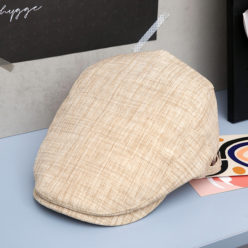 Sombrero de verano nuevo estilo coreano de algodón y lino hacia adelante sombrero británico hombres y mujeres pareja boina ajustable gorra de pico al por mayor