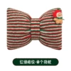 One red and green plaid pillow