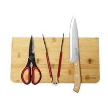 户外可折叠菜板便携竹木粘板野营野炊刀具组合家用烹饪刀具3件套