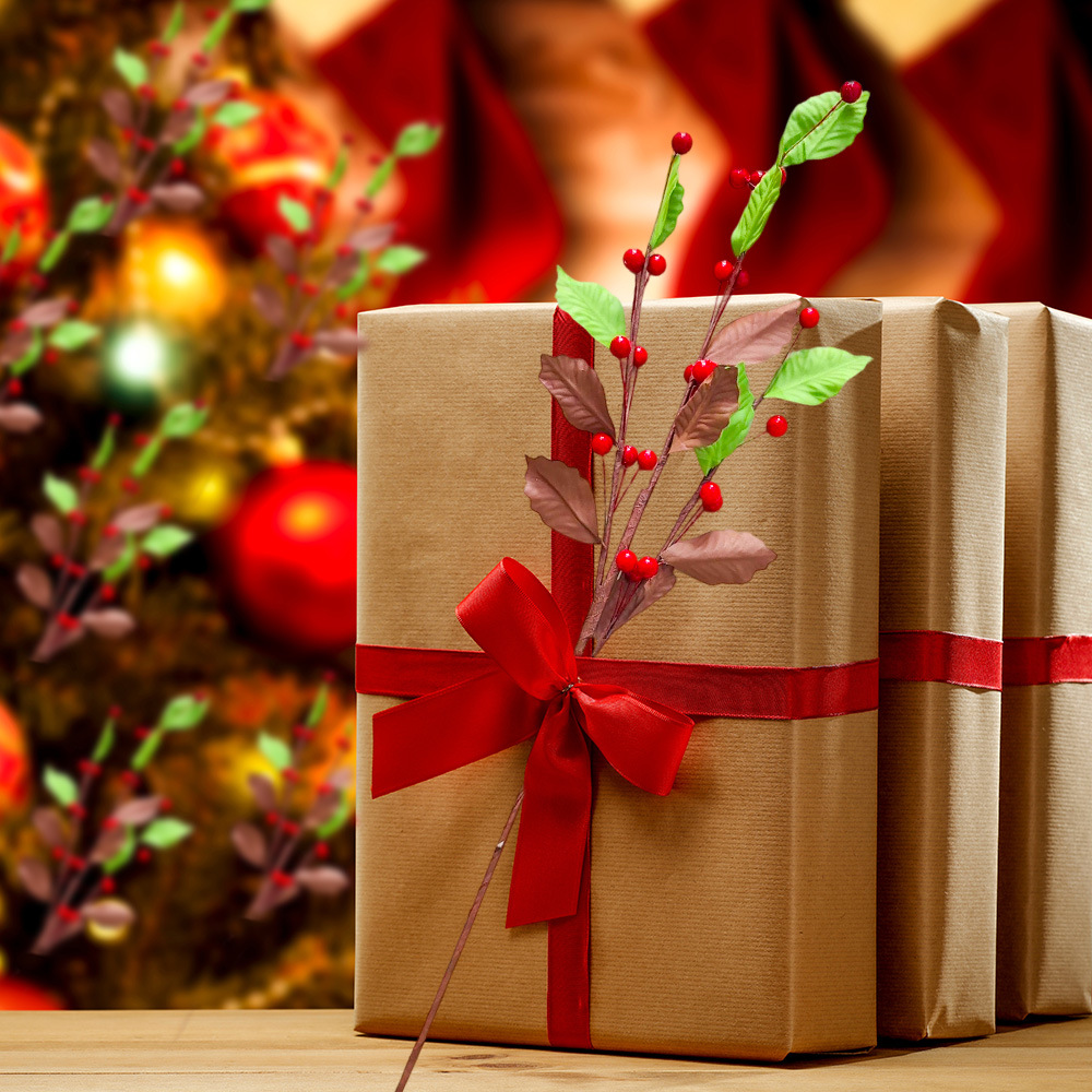 Simulación de bayas de Navidad, árbol de Navidad, decoración de Navidad, diseño de actividades, props, escenario de disparo al aire libre