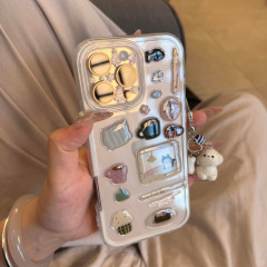 闹钟小黑猫适用苹果17手机壳新款iPhone16ProMax/15透明14/13软壳