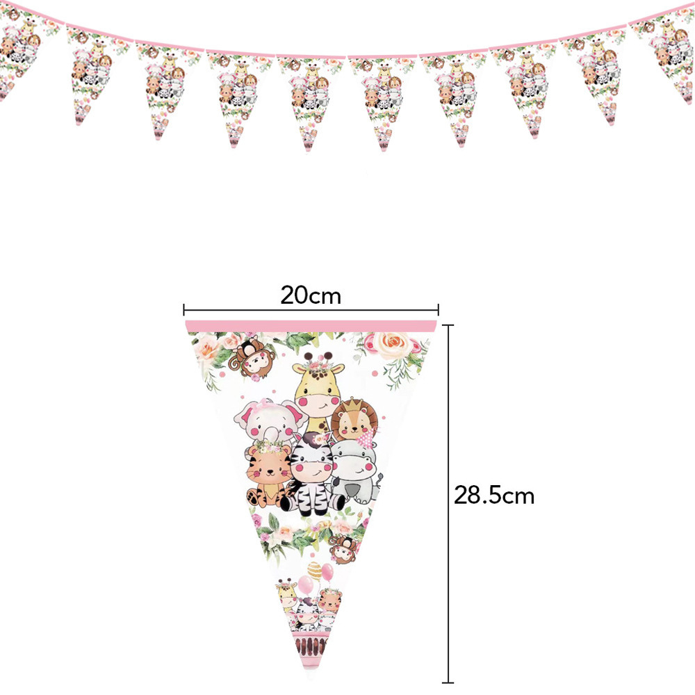 2023 nueva selva Rosa animal plato de papel taza de papel tejido mantel Tema del partido vajilla desechable traje