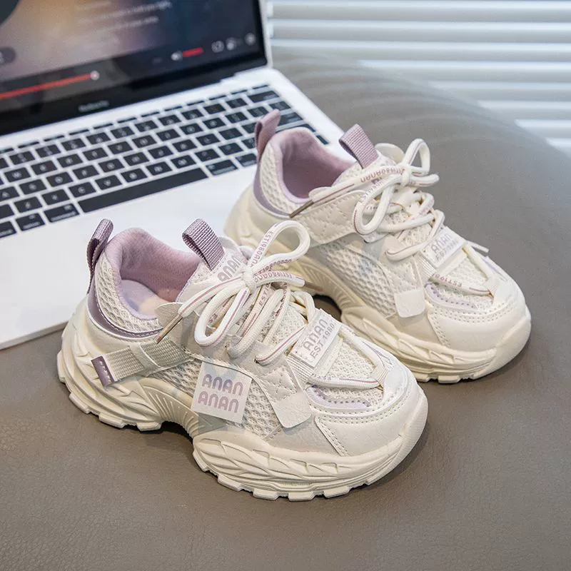 Детская спортивная обувь, весенне-осенняя новая дышащая сетчатая обувь для девочек, популярная легкая модная обувь для мальчиков, студенческая обувь