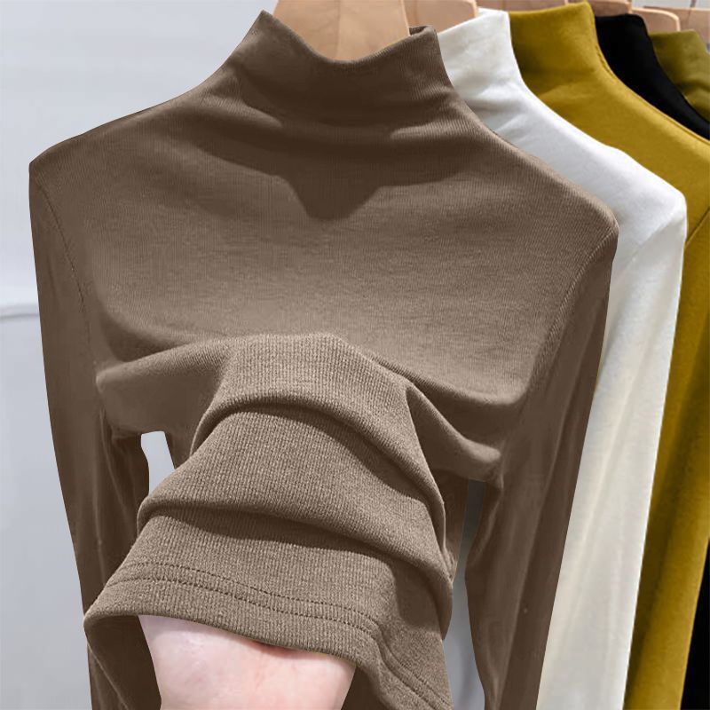 180グラムのねじの半高襟の底のシャツの女性の新型の春秋冬のファッションの長袖のtシャツは身を修める徳の絨毯の中で上着を掛けます。|undefined