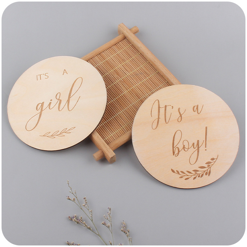 Nuevo bebé suministros madera hito tarjeta creativa bebé estrella de dibujos animados haya clip chupete cadena traje