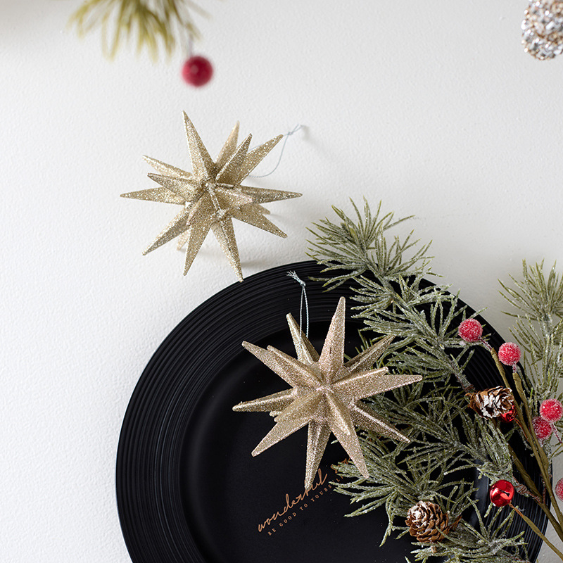 Nuevo color transfronterizo bola de Navidad de color champán decoración de árbol de Navidad colgante decoración de ventana de ventana de viento decoración de props