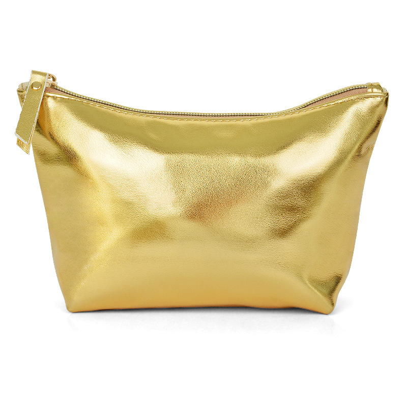 New Golden PU three-piece wet and dry separation soft leather clutch bag simple fashion texture high-looking cosmetic bag