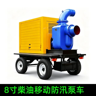 8 寸柴油移动拖车泵车 300m³/h 河道排污农田灌溉防汛泵机组
