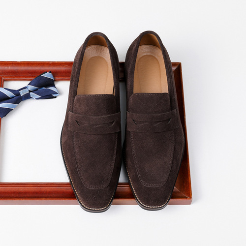 Big Size Men's Suede Leather Loafers Casual Slip-On Shoes