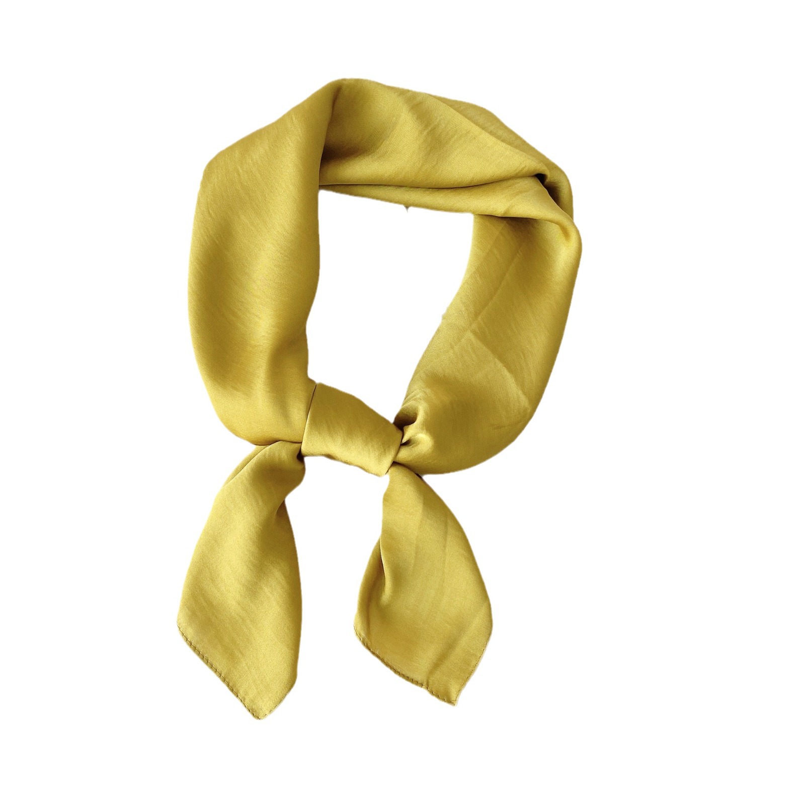 Color sólido pequeña bufanda cuadrada estilo coreano liso de las mujeres simple todo partido primavera y verano Banco Profesional azafata pequeña bufanda Venta caliente