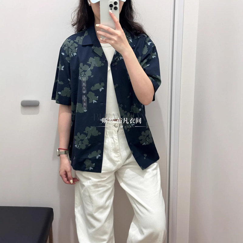 Men's and Women's Modal Blend Printed Open-Collar Shirts Short-Sleeved Shirts Spring and Summer New Styles 482480/482479 Men's and Women's Modal Blend Printed Open-Collar Shirts Short-Sleeved Shirts Spring and Summer New Styles 482480/482479
