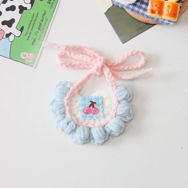 Blue and white cherry bib