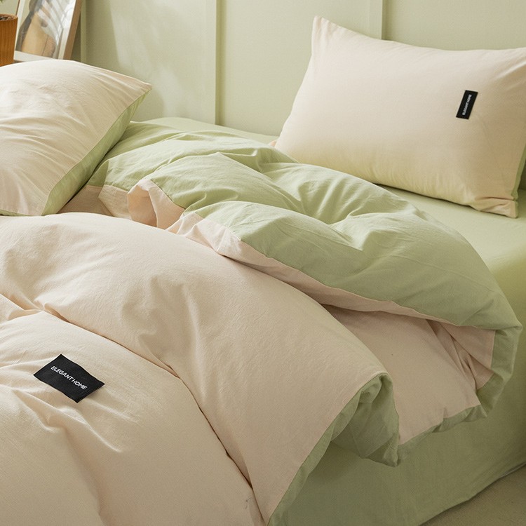 ins algodón puro cuatro piezas simple bordado sábanas de algodón cubierta de colcha de tres piezas para una sola persona 2025 nueva ropa de cama