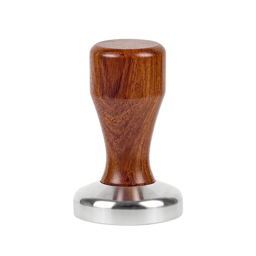 Saffron rosewood oak handle 304 stainless steel powder press coffee machine set press powder hammer 51/58mm pressure filler