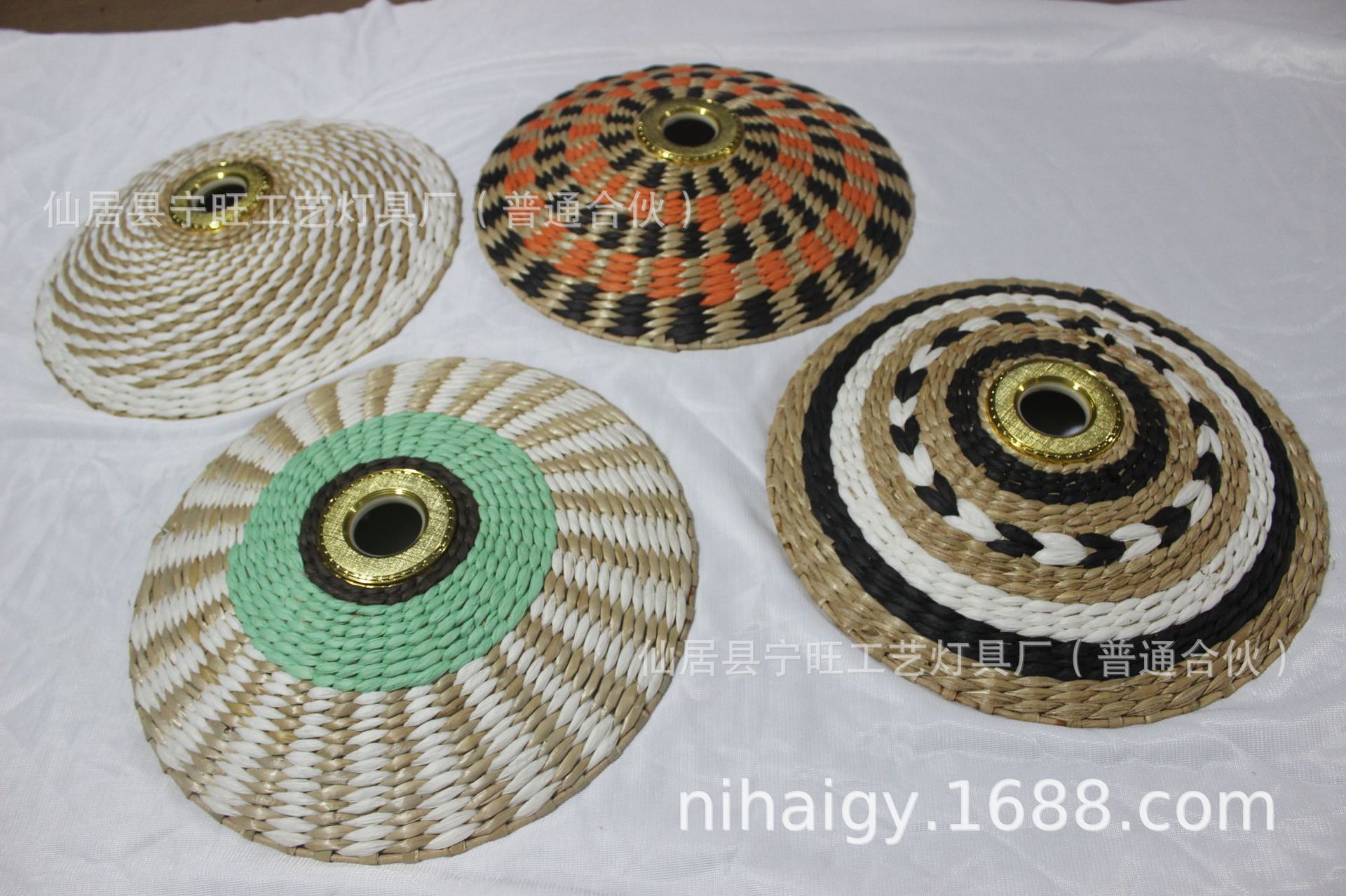 Cross-border new paper woven lampshade E27 chandelier lampshade paper lampshade straw woven lampshade hotel restaurant chandelier