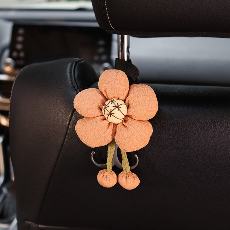 Doble gancho montado en automóviles, asiento de automóvil trasero, flores lindas, gancho de metal multifuncional, accesorios para automóviles, buenas cosas prácticas