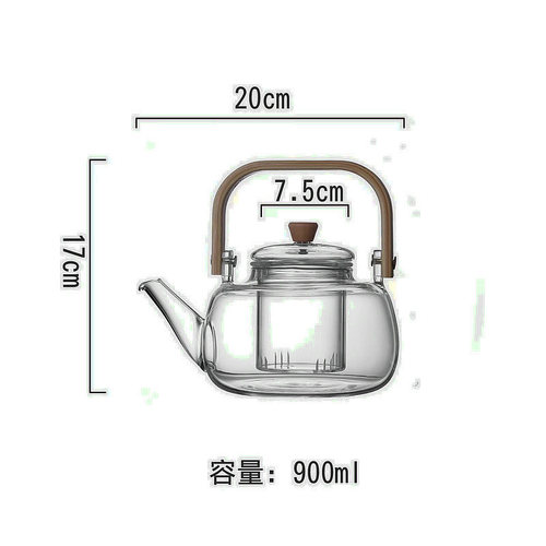 Manufacturer glass tea kettle electric ceramic stove heating kettle glass leak household flat bamboo striped beam kettle