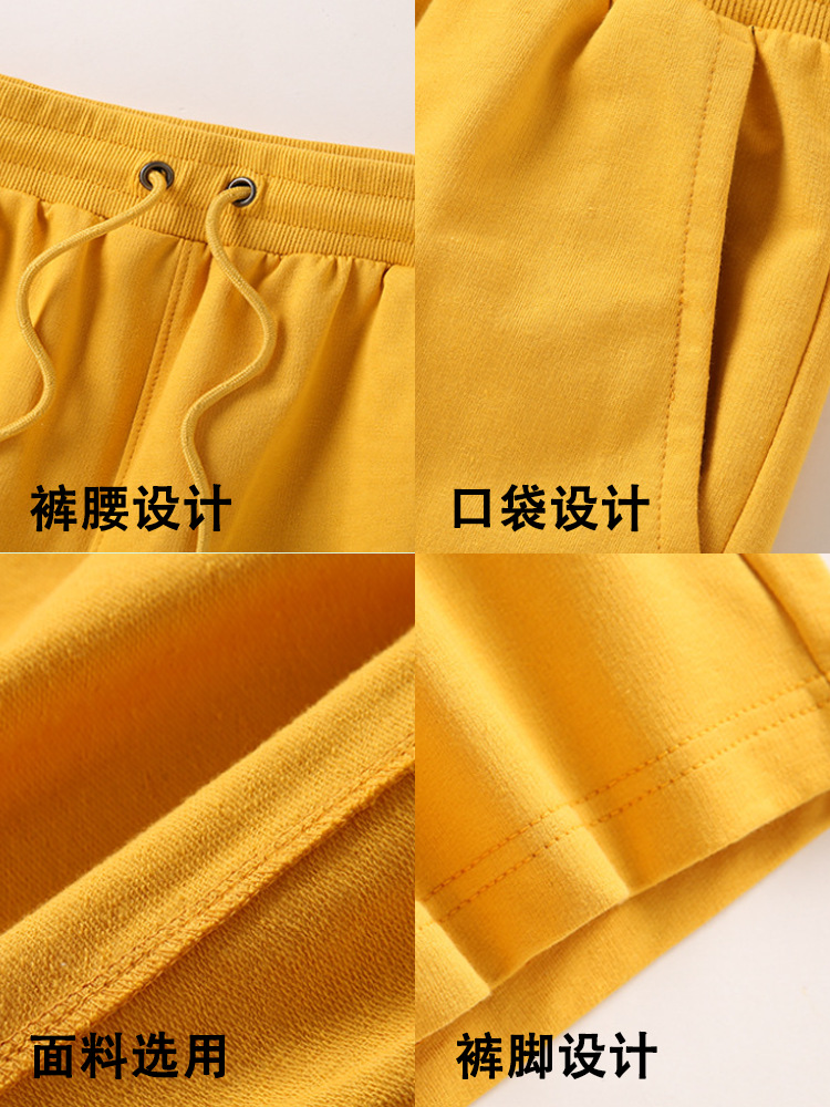 Shorts de algodón puro de 260g, nuevo estilo de verano, shorts casuales versátiles de estilo coreano a la moda, de color sólido para hombre, venta al por mayor.