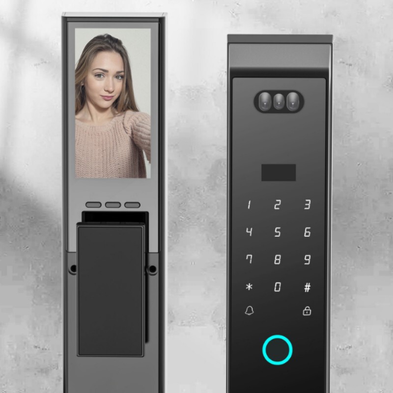 全自動指紋ロック、盗難防止ドアロック、アパートスマートロック、電子パスワードロック、3Dインターホン顔認証ロック|undefined