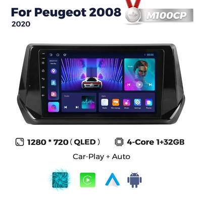 Suitable for Peugeot 2008 2020 Peugeot 2008 modified smart Android large screen car navigator (DVD Navigation) - m100cp-132-quad-core-wifi-version