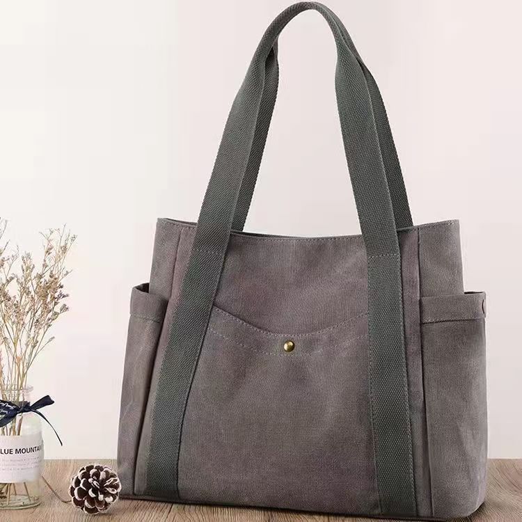 Canvas Bag 2024 New Style Old-Fashioned Portable Versatile Mom Bag Wear-Resistant, Strong and Practical Canvas Tote Bag