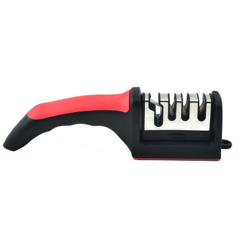 Fourth generation three-stage upgraded knife sharpener with hook, anti-slip household Yangjiang kitchen knife hand-held sharpening stone