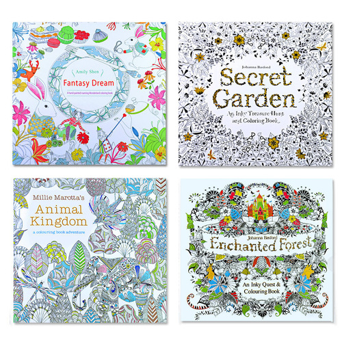 English Version Secret Garden Adult Stress Relief Hand-painted Coloring Book Student Coloring Drawing Book Factory Wholesale