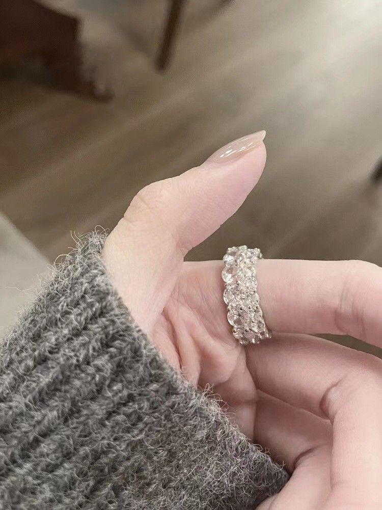 Designer Zirkon Ring Offen Für Damen, Einzigartiger Schmuck_voghion.com