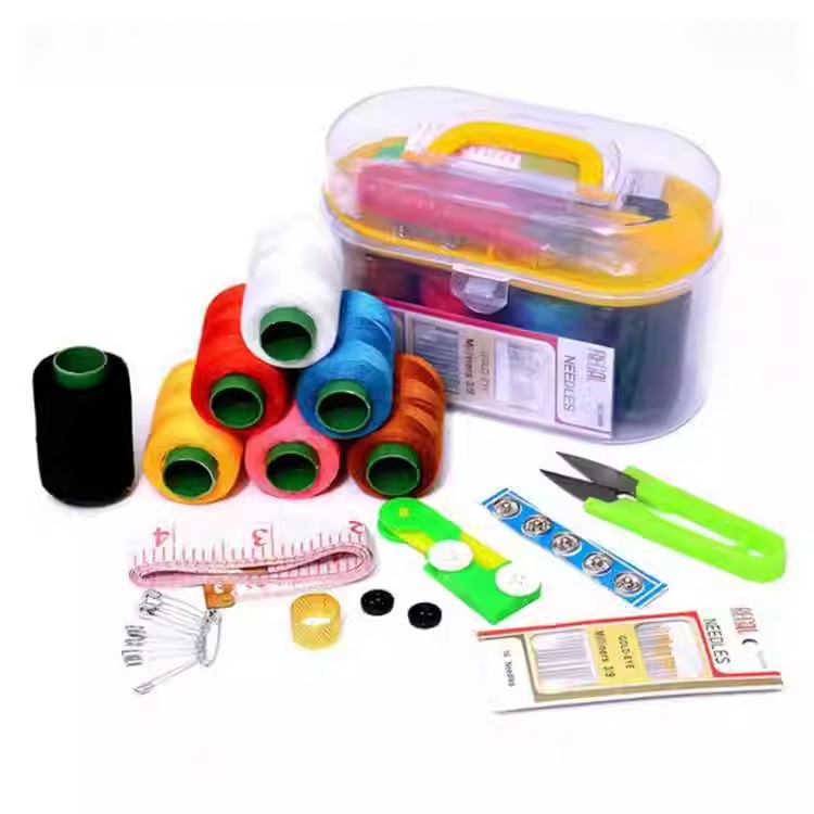 Kit de caja de aguja grande portátil doméstico de 10 piezas mini herramientas de hilo de coser multifuncional