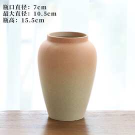 大口径花器素烧陶瓷水培花瓶摆件陶罐复古民宿新中式简约家居摆件