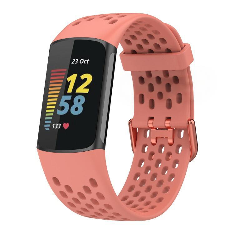 Correa de silicona transpirable para Fitbit Charge 6/5 Sports Bracelet xDfind