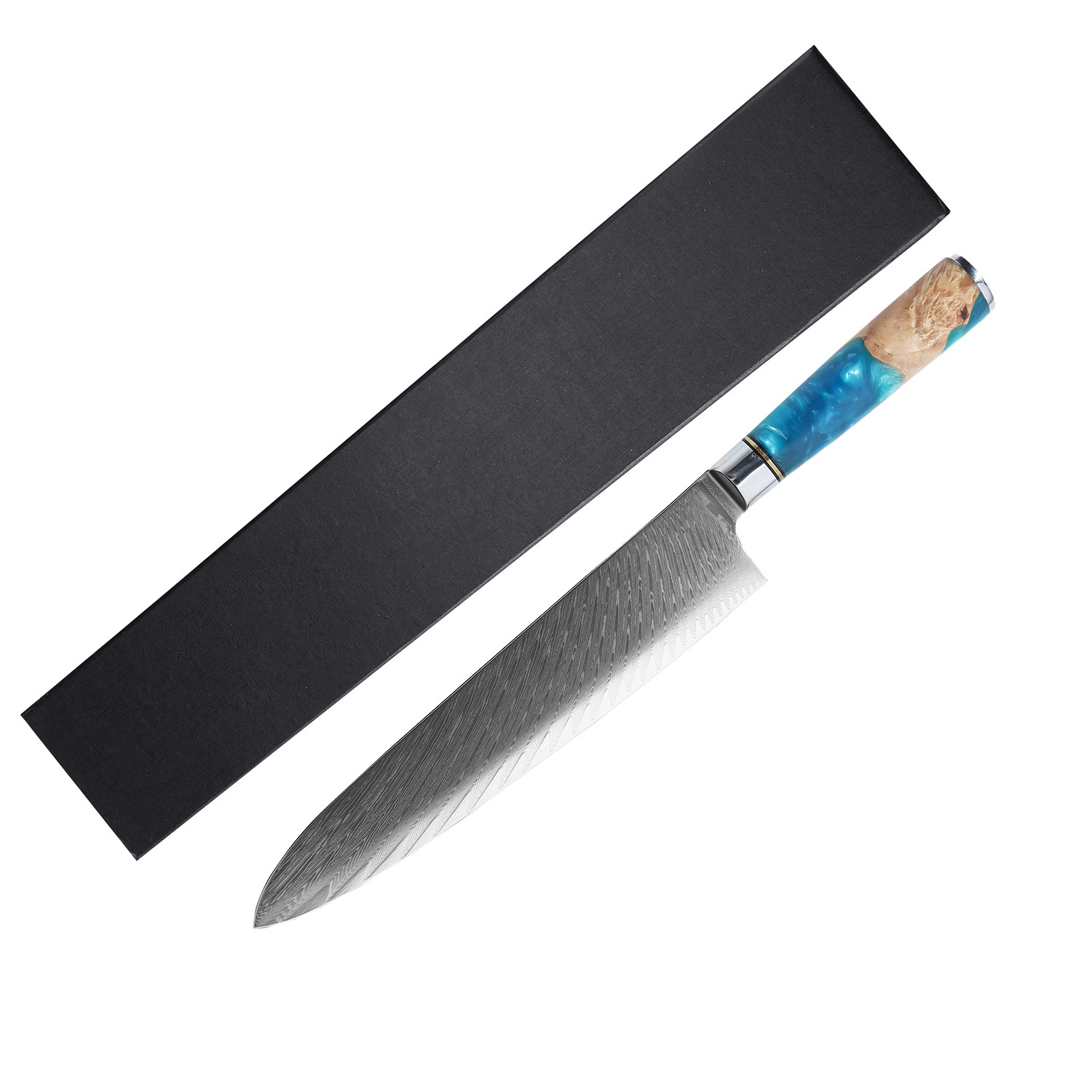 67 capa de cuchillo de cocina de acero Damasco cuchillo de cocina VG10 mango de resina de madera estable cuchillo de cocina sashimi pescado