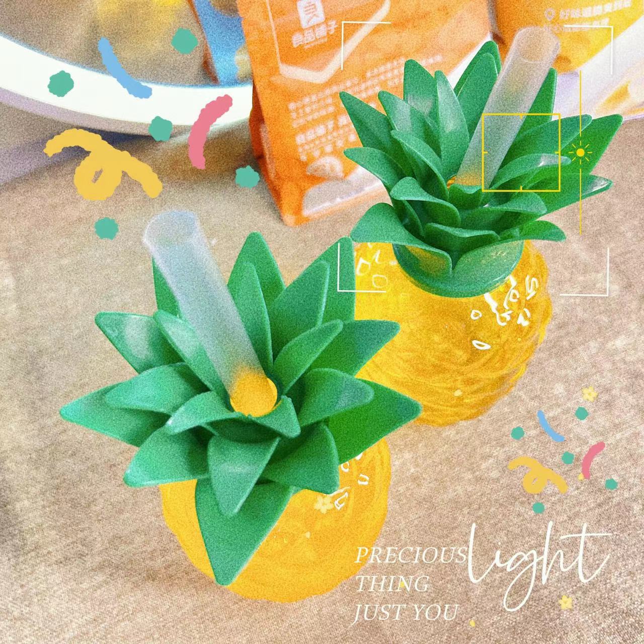 Taza de agua creativa desechable de verano de estilo ins Taza de paja de plástico PET linda femenina Taza de estilo de verano de alto valor
