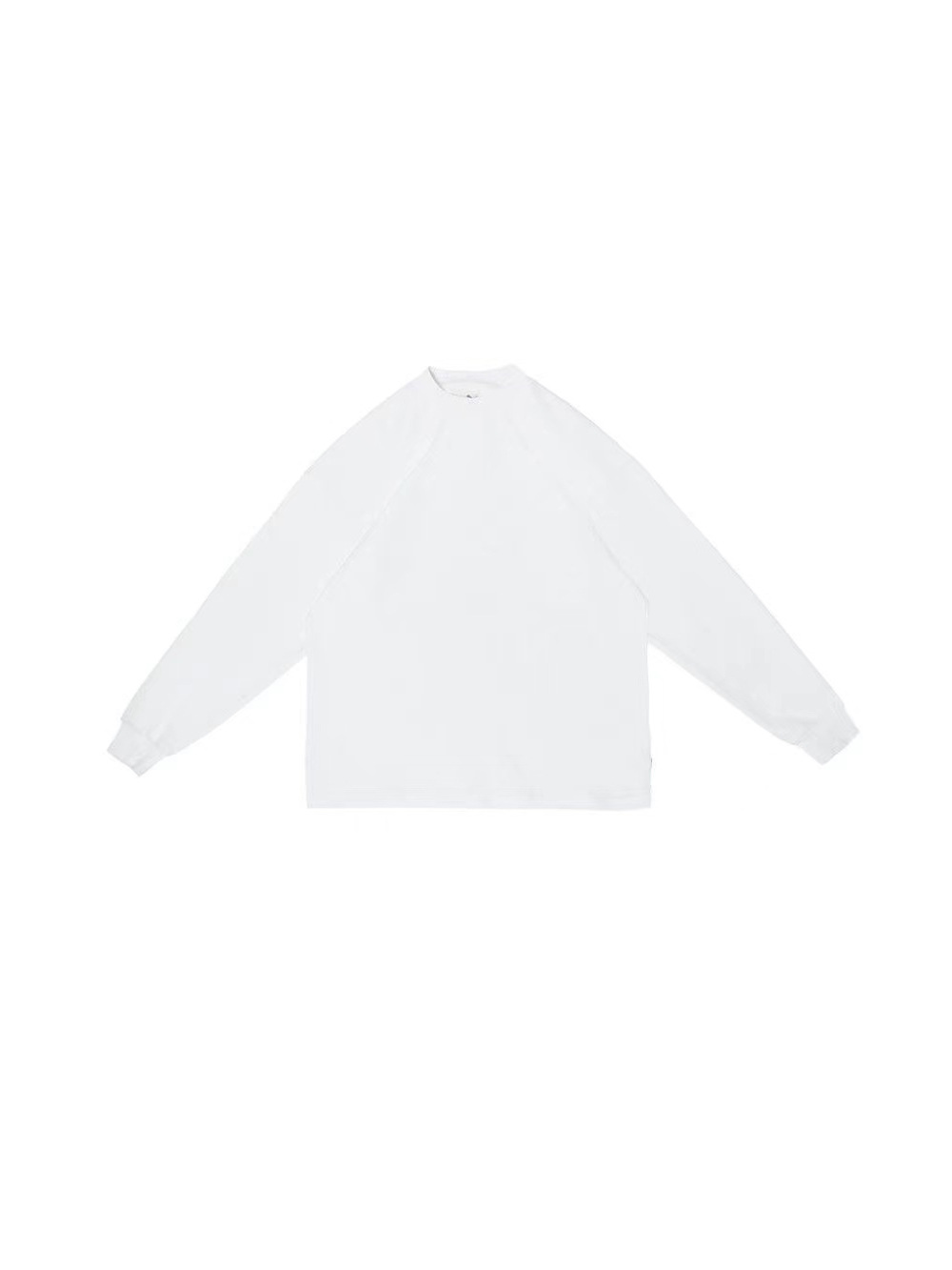 Peso pesado marca de moda americana de hombro caída camiseta de manga larga larga suelta media larga color sólido pequeño cuello en la camiseta de hip-hop europea y americana