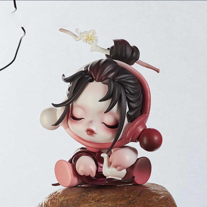潮玩手办古风盲盒女生公仔墨梅系列桌面摆件新款批发泡泡玛特庭前|undefined