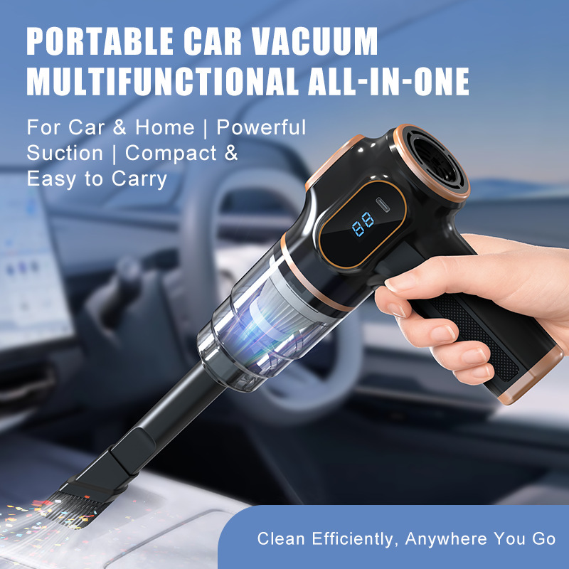 Cross-Border Car Vacuum Cleaner with Wireless Power Display, Portable High Suction Household Handheld Dust Remover and Dust Blower Cross-Border Car Vacuum Cleaner with Wireless Power Display, Portable High Suction Household Handheld Dust Remover and Dust Blower