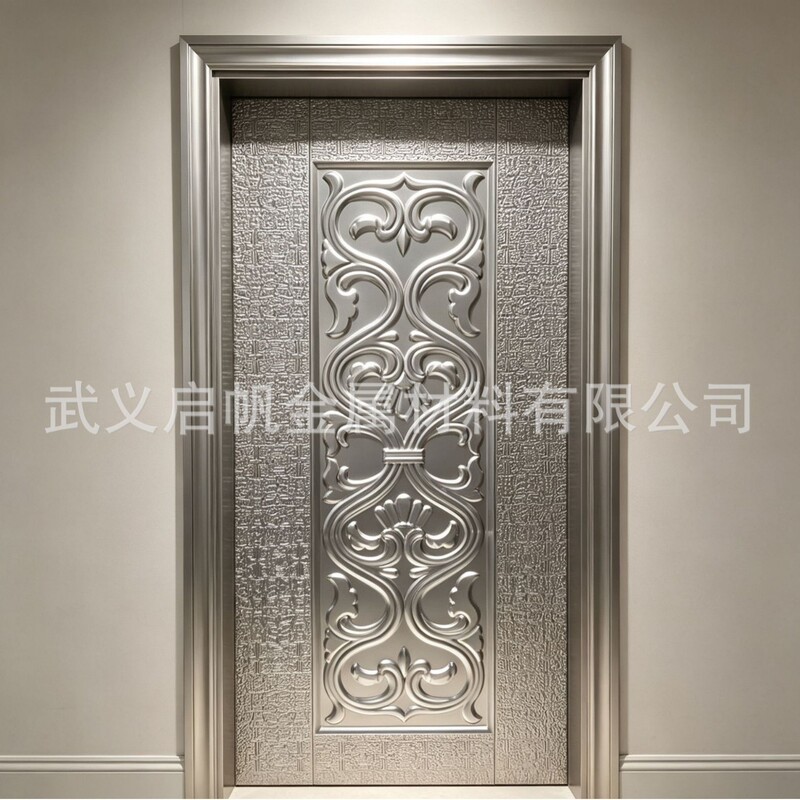 Embossed stamped metal door panel for self-built houses, residential apartments, and rental properties' entrance doors Embossed stamped metal door panel for self-built houses, residential apartments, and rental properties' entrance doors