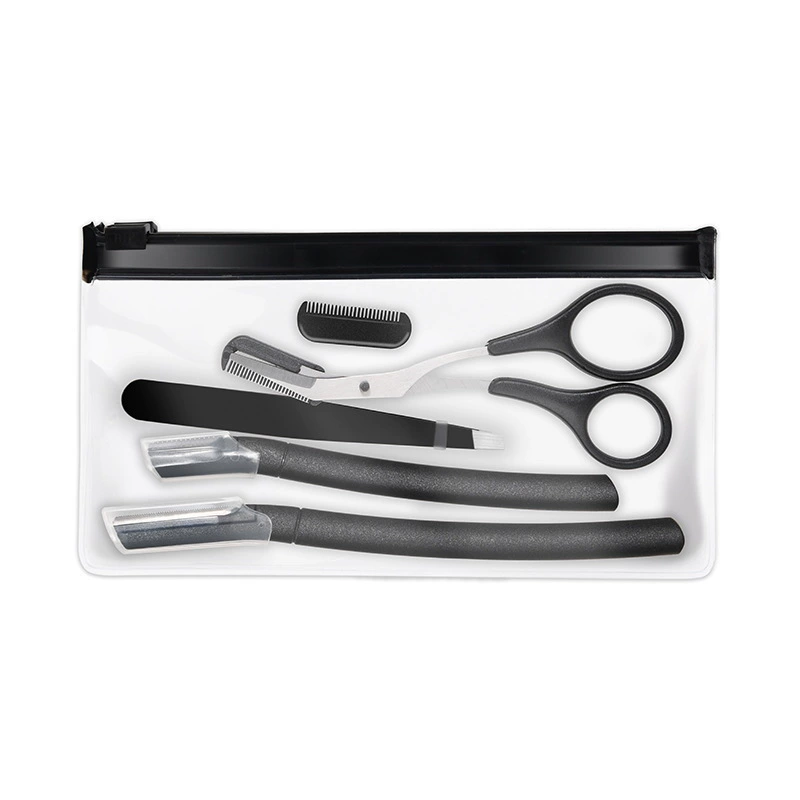 White precise razor stainless steel, scissors, set, 4 piece set