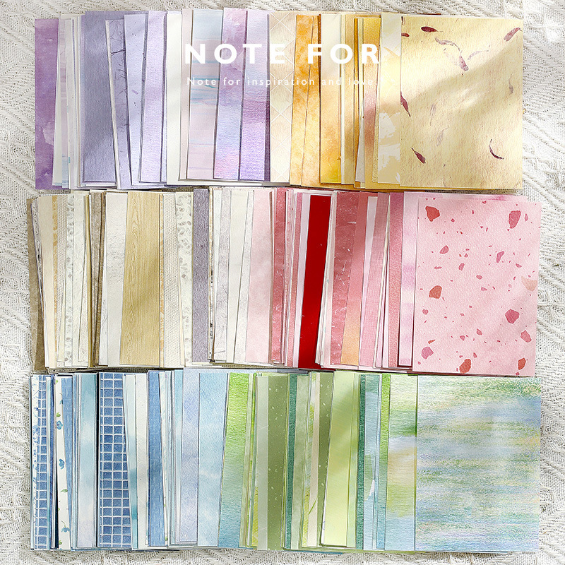 Paquete de material NOTE FOR Serie de poemas y libros escritos a mano Cuenta de estilo literario retro ligero Papel de material de notas de bricolaje