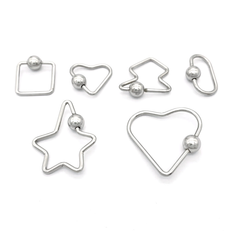 Stainless Steel Special-shaped Buckle Special-shaped Spiral Buckle Heart-shaped Screw Buckle Five-pointed Star Screw Buckle Heart Buckle Star Screw Buckle