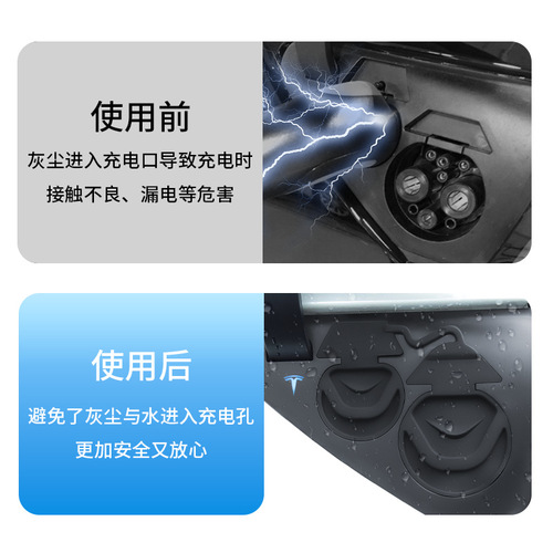 Adapter for Tesla Model Y 3 Charging Port Waterproof Dustproof Silicone Cover Modification Car Accessory Gadget