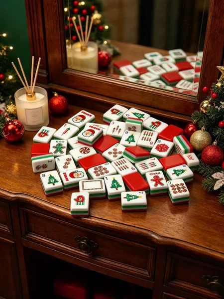 (Ships within 24 hours) Supply of foreign trade mahjong, red Christmas style mahjong, American mahjong, American mahjong acrylic