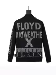 Philip Plante Aliexpress Amazon Cross-Border European and American Street Fashion Rhinestone Letter Men's Zipper Jacket Men