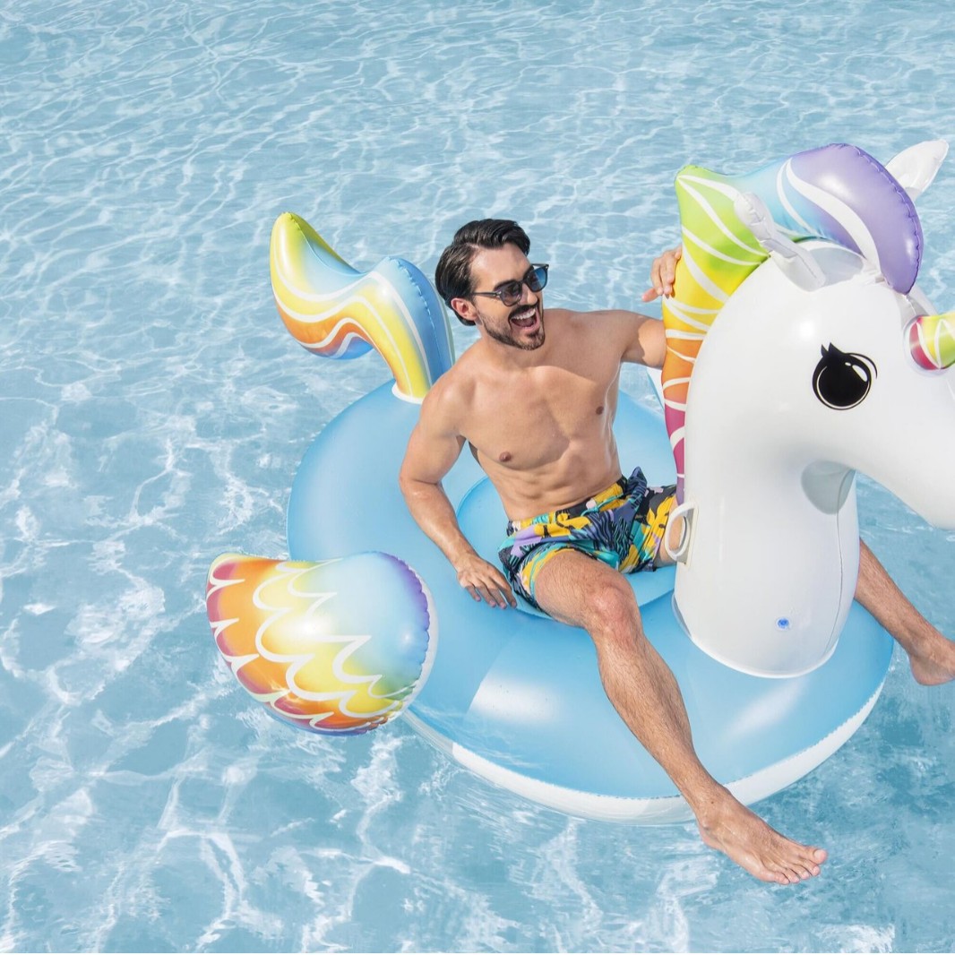 Bestway41114 unicornio montaje de agua inflable unicornio adulto natación engrosada cama flotante